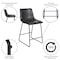 Flash Furniture 24" LeatherSoft Counter Height Barstools, Gray, PK2 2-ET-ER18345-24-GY-GG - alternate 5